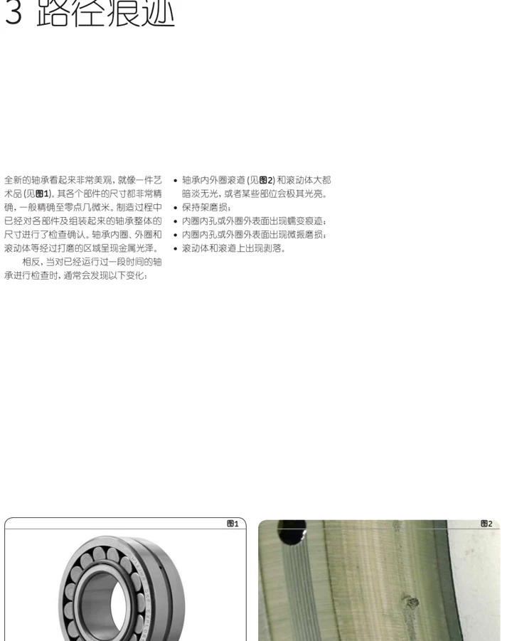 滚道路径痕迹与载荷分布图示