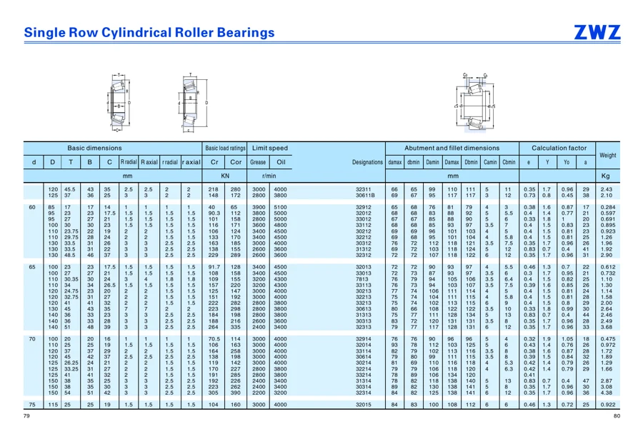 Transmission bearings · 60
