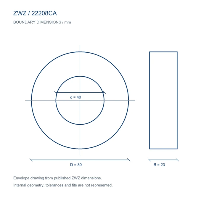 22208CA / d 40.000 mm / D 80.000 mm