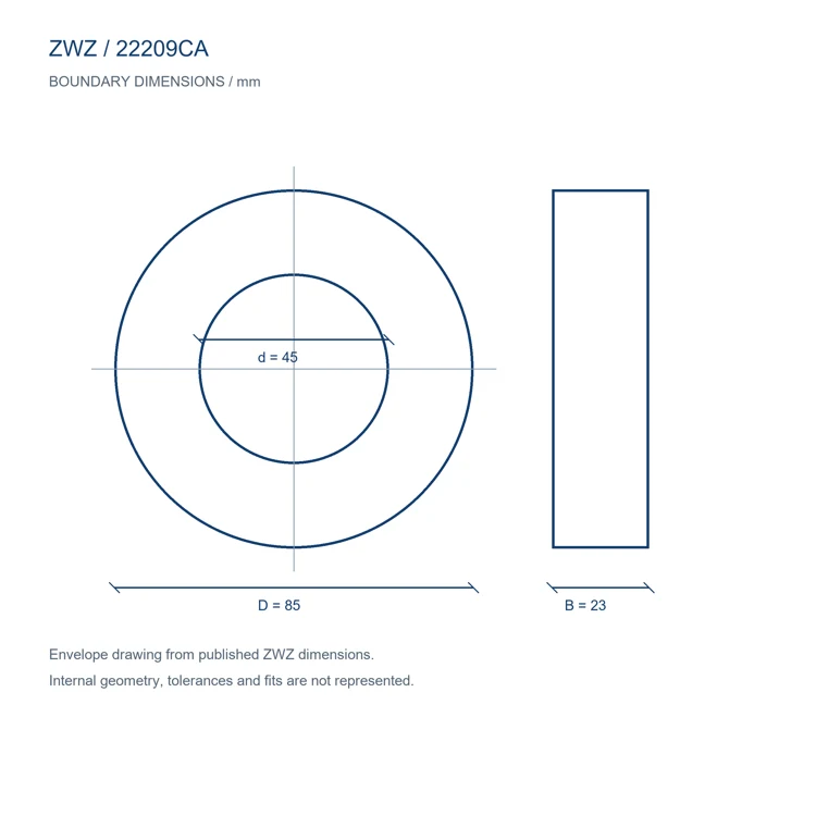 22209CA / d 45.000 mm / D 85.000 mm