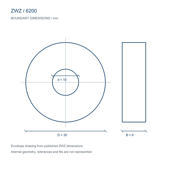 6200 / d 10.000 mm / D 30.000 mm