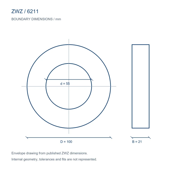 6211 / d 55.000 mm / D 100.000 mm