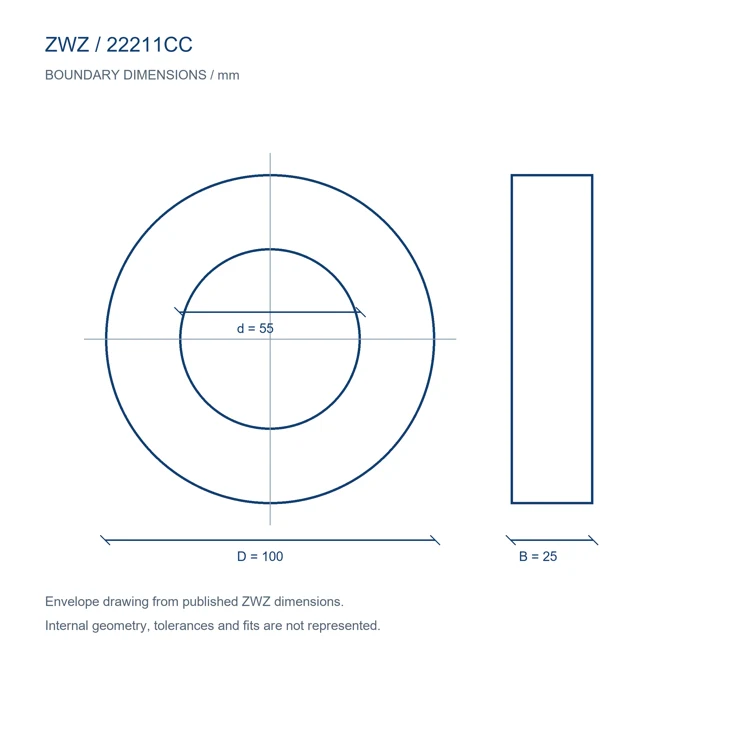 22211CC / d 55.000 mm / D 100.000 mm