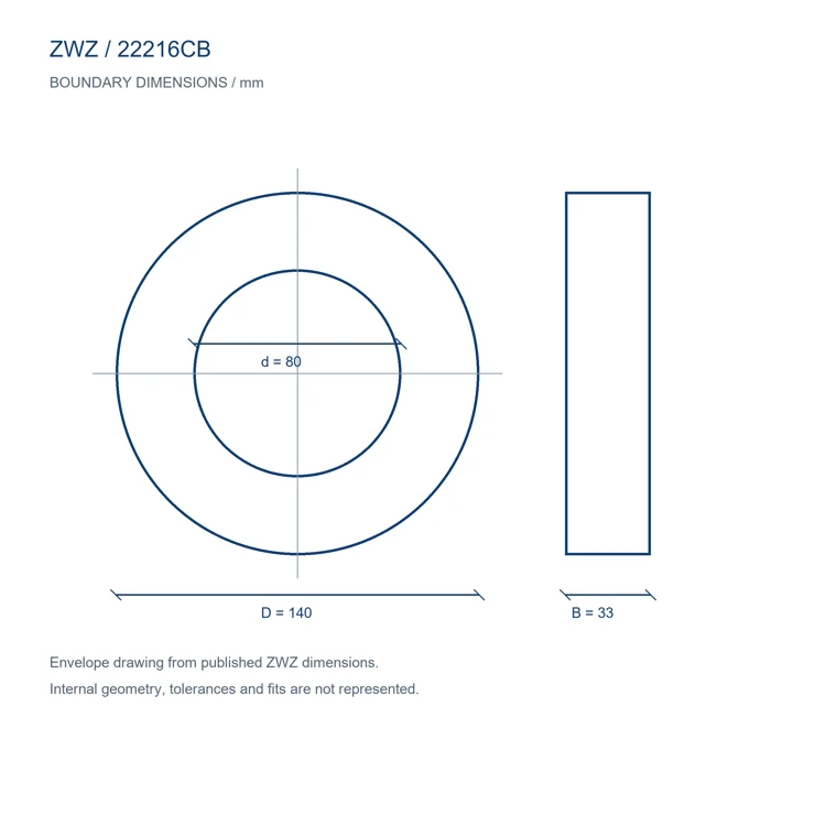 22216CB / d 80.000 mm / D 140.000 mm