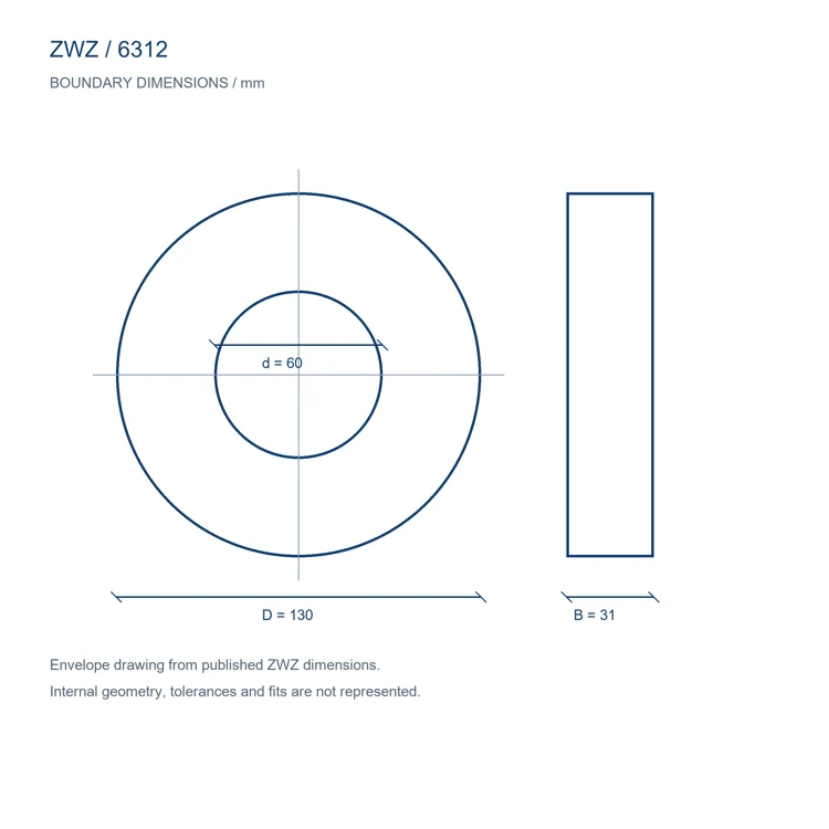 6312 / d 60.000 mm / D 130.000 mm