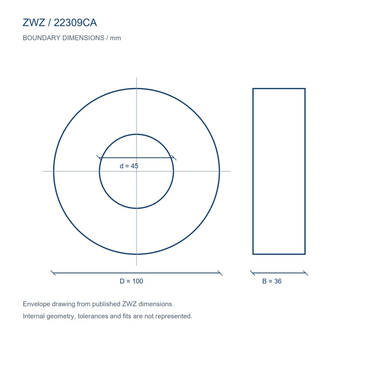 22309CA / d 45.000 mm / D 100.000 mm